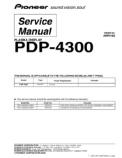 Pioneer PDP-4300 Service Manual