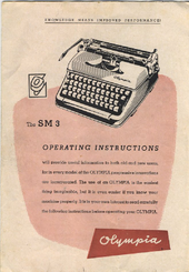 Olympia SM 3 Operating Instructions Manual
