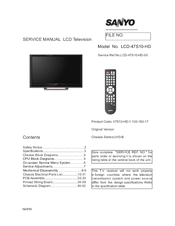 Sanyo LCD-47S10-HD Service Manual