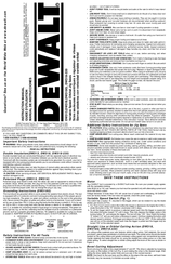 DeWalt DW313 Instruction Manual