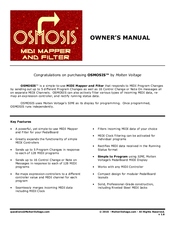 MoltenVoltage OSMOSIS Owner's Manual