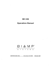 Biamp SR 240 Manuals | ManualsLib