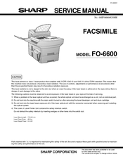 Sharp FO-6600 Service Manual