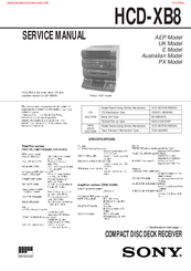 Sony HCD-XB8 Service Manual