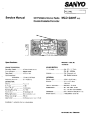 Sanyo MCD-S870F Service Manual
