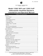 GAI-Tronics 13383 Installation And Operation Manual