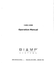 Biamp 2400 Operation Manual