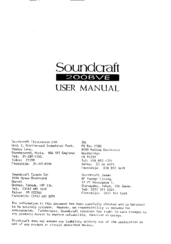 SoundCraft 200BVE User Manual