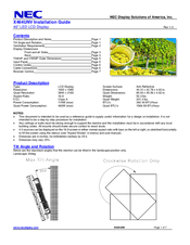 NEC MultiSync X464UNV Installation Manual