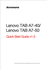 Lenovo TAB A7-40 A3500-FL Manual