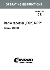 Conrad FS20 RPT Operating Instructions Manual