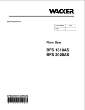 Wacker Neuson BFS Series Operator's Manual