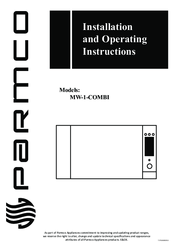 Parmco MW-1-COMBI Installation And Operating Instructions Manual