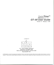 Music Systems Research Quiet Time GT-90 User Manual