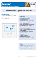 Tekmar tekmarNet2 Thermostat 530 Installation & Operation Manual