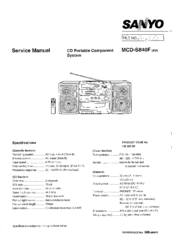 Sanyo MCD-S840F Service Manual