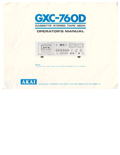 Akai GXC-760D Operator's Manual