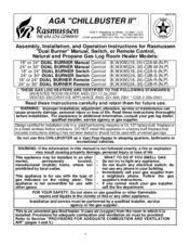Rasmussen KW30-C2B-R-N Assembly, Installation And Operation Instructions