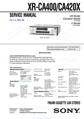 Sony XR-CA420X Service Manual
