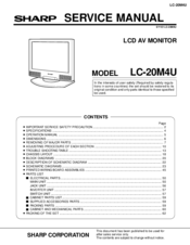 Sharp LC 20M4U Service Manual
