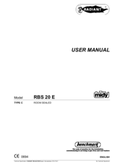 Radiant RBS 20 E User Manual