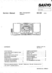 Sanyo DC-D9 Service Manual