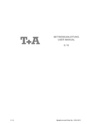 T+A G10 User Manual