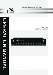 iPA IPA-P8C Operation Manual