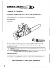 Lithium Earthwise LCS31010 Operator's Manual