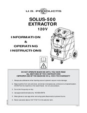 U.S. Products SOLUS-500 Information & Operating Instructions