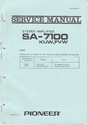 Pioneer SA-7100 FVW Service Manual