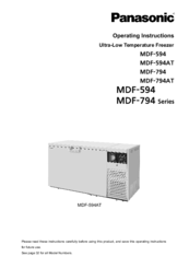 Panasonic MDF-594 Operating Instructions Manual