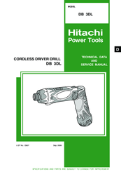 Hitachi DB 3DL Technical Data & Service Manual