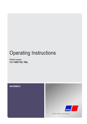 Mtu 12 V 4000 T94 Operating Instructions Manual