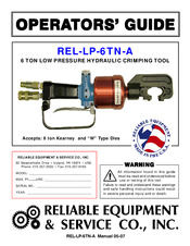 Reliable Equipment REL-LP-6TN-A Operator's Manual