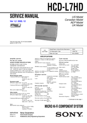 Sony HCD-L7HD Service Manual