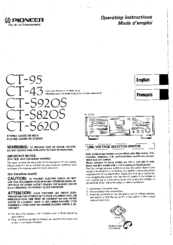 Pioneer CT-43 Operating Instructions Manual