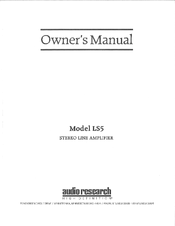Audio Research LS5 Owner's Manual