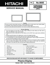 Hitachi 32PD5000 Service Manual