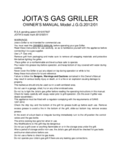 Joita J.G.G.2012/01 Owner's Manual