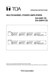 TOA DA-250FH CE Operating Instructions Manual