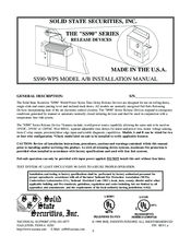 SOLID STATE SECURITIES SS90 Installation Manual