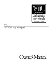 VTL TL5.5 Owner's Manual