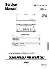 Marantz CD110/F1S Service Manual
