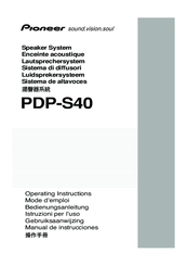 Pioneer PDP-S40 Operating Instructions Manual
