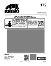 RHINO 172 Operator's Manual
