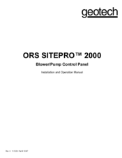 Geotech ORS SITEPRO 2000 Installation And Operation Manual