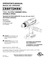 Craftsman 315.HD2000 Operator's Manual