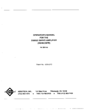 Aerotech DS8020 Operator's Manual