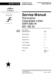 Whirlpool DWH B80 W Service Manual